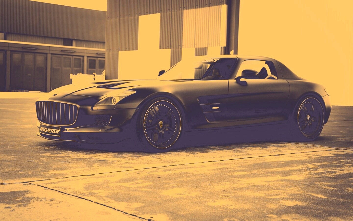 Черный спорткар обои