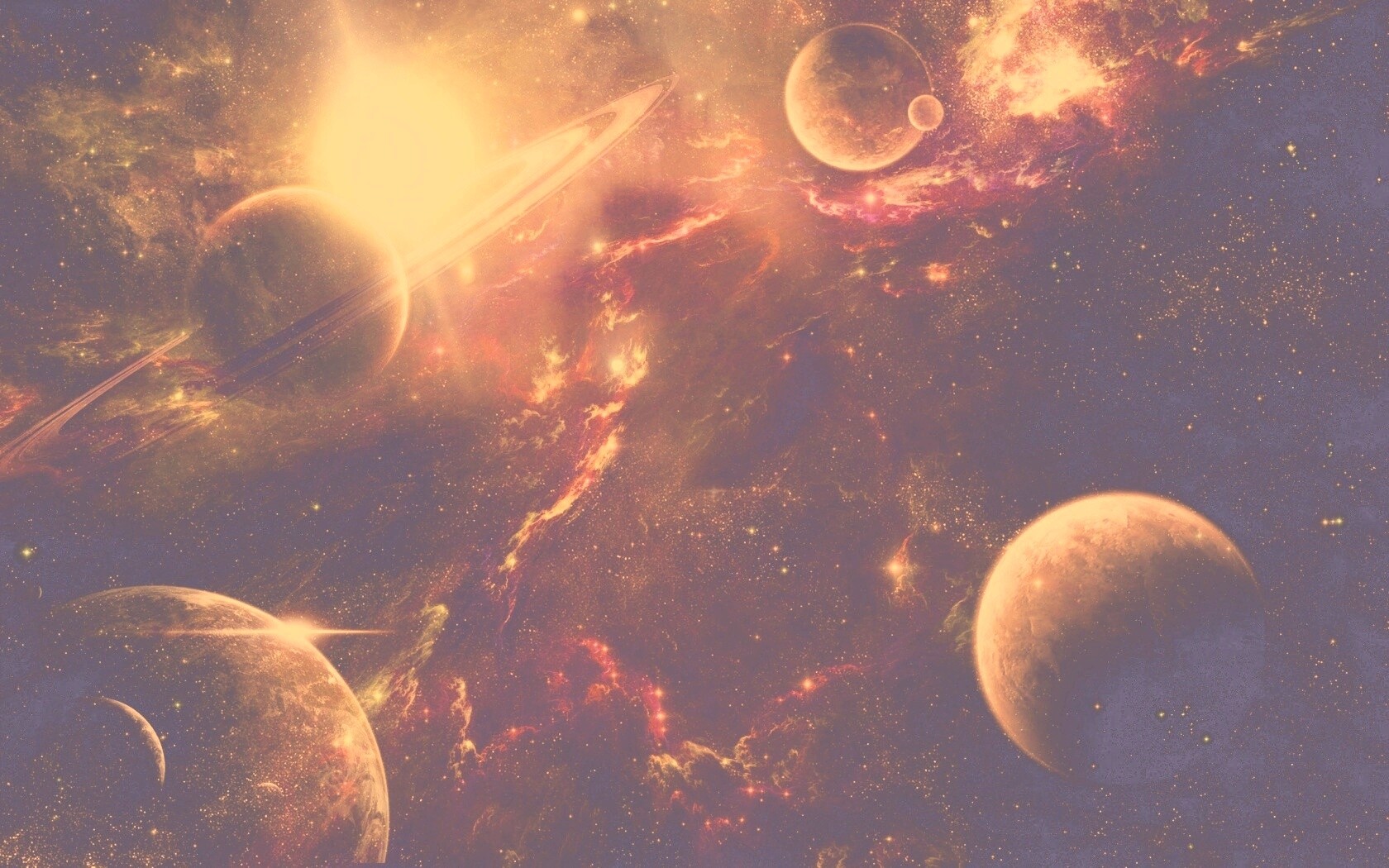 Красные оттенки космоса обои