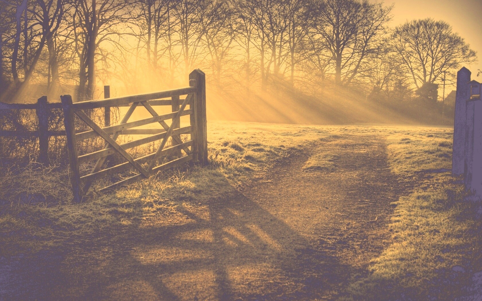 Открытые ворота обои