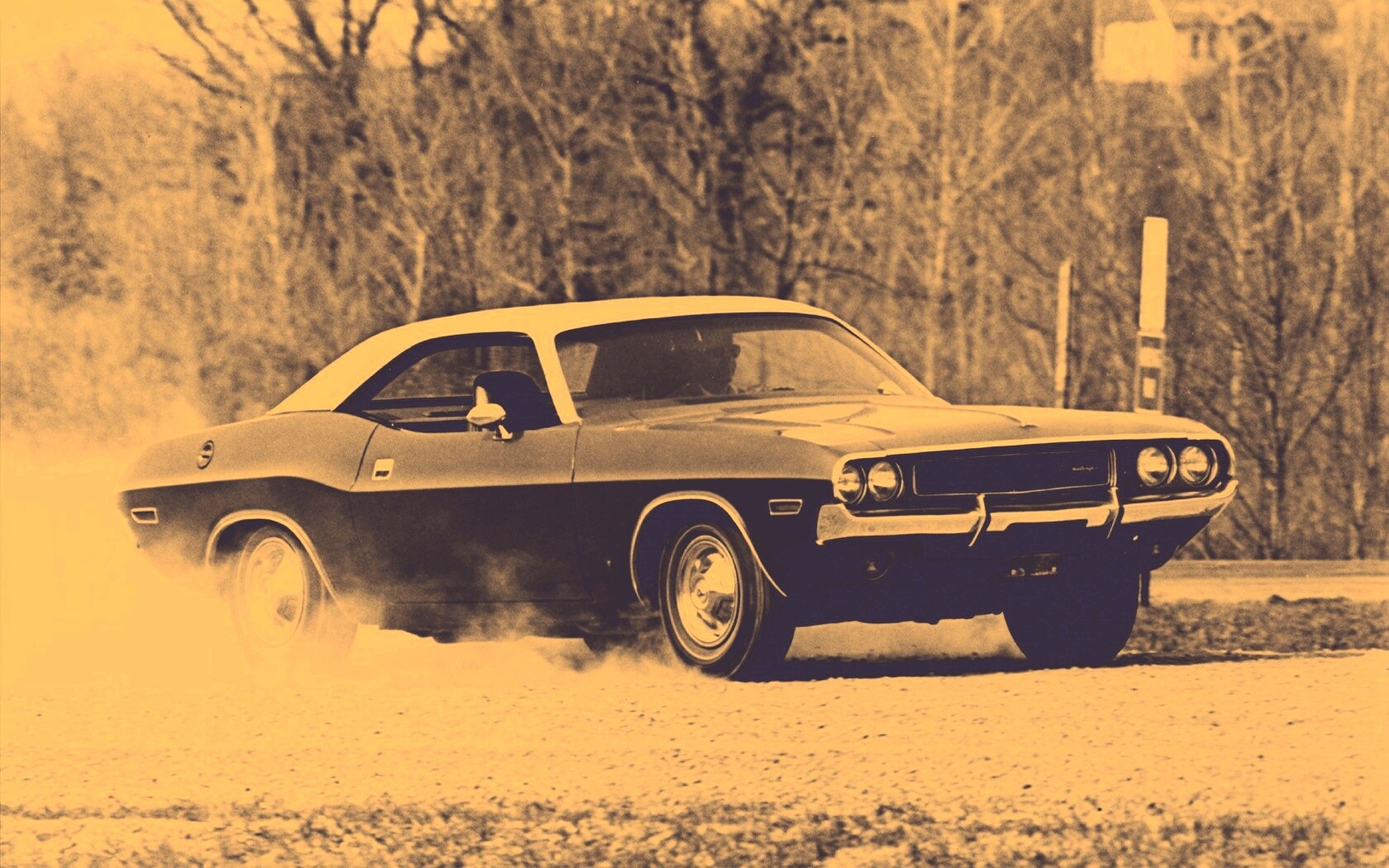 Черно-белое фото Dodge обои