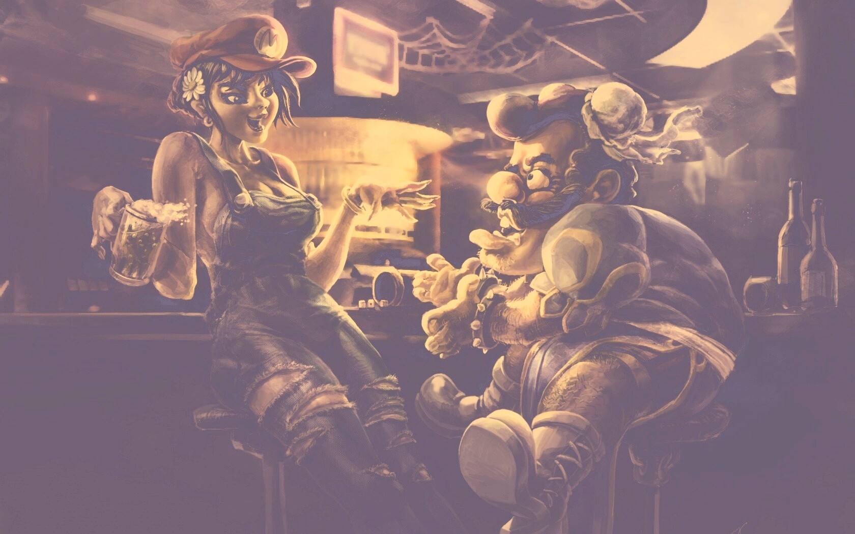 Девушка Марио обои