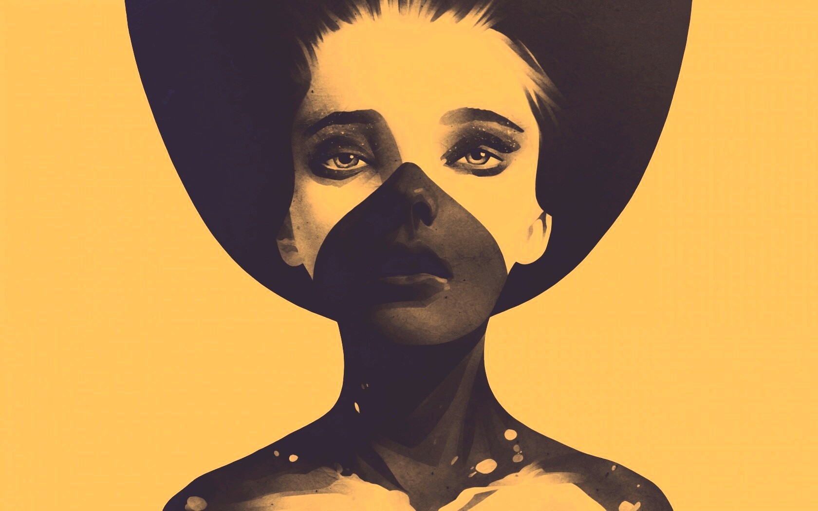 Черно-белый бодиарт обои