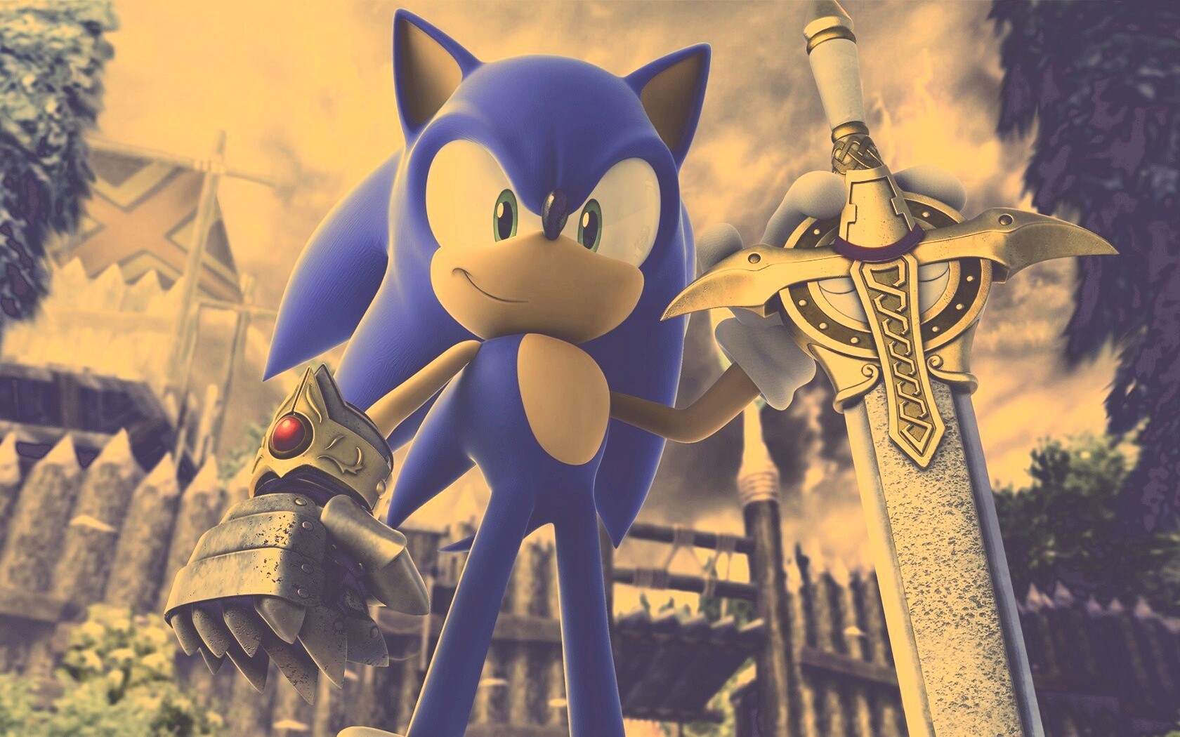 Соник с мечем обои