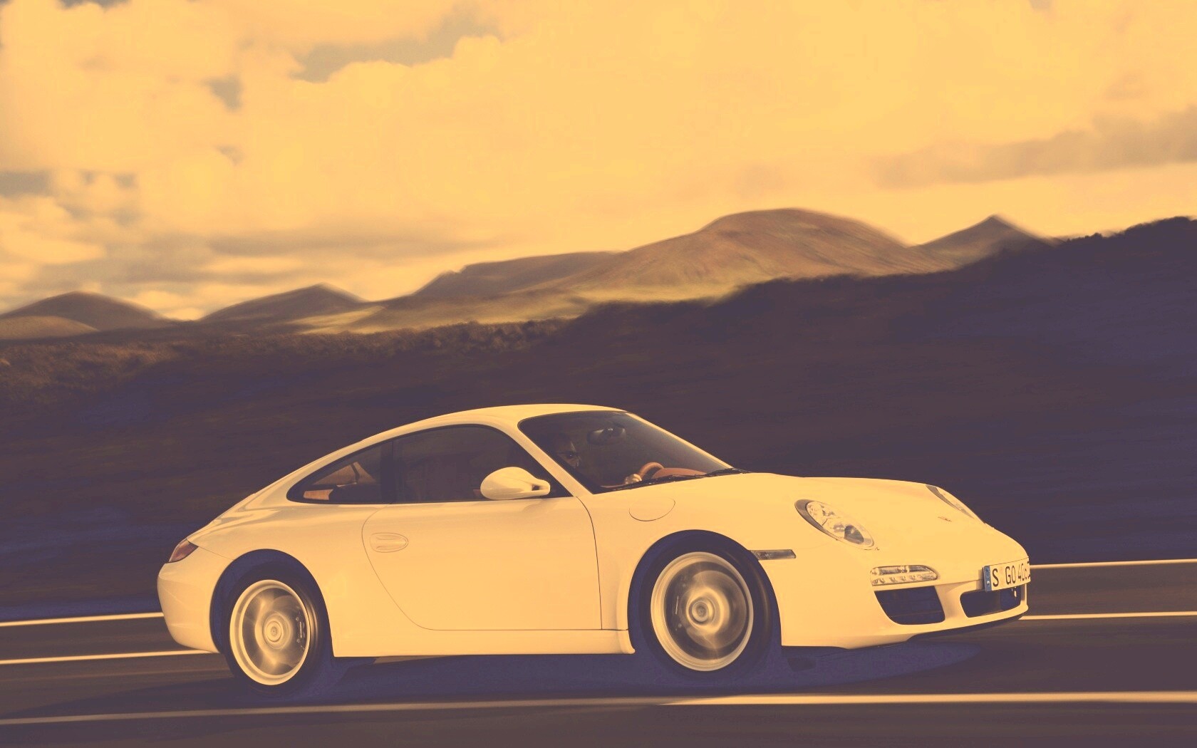 Белый порш обои