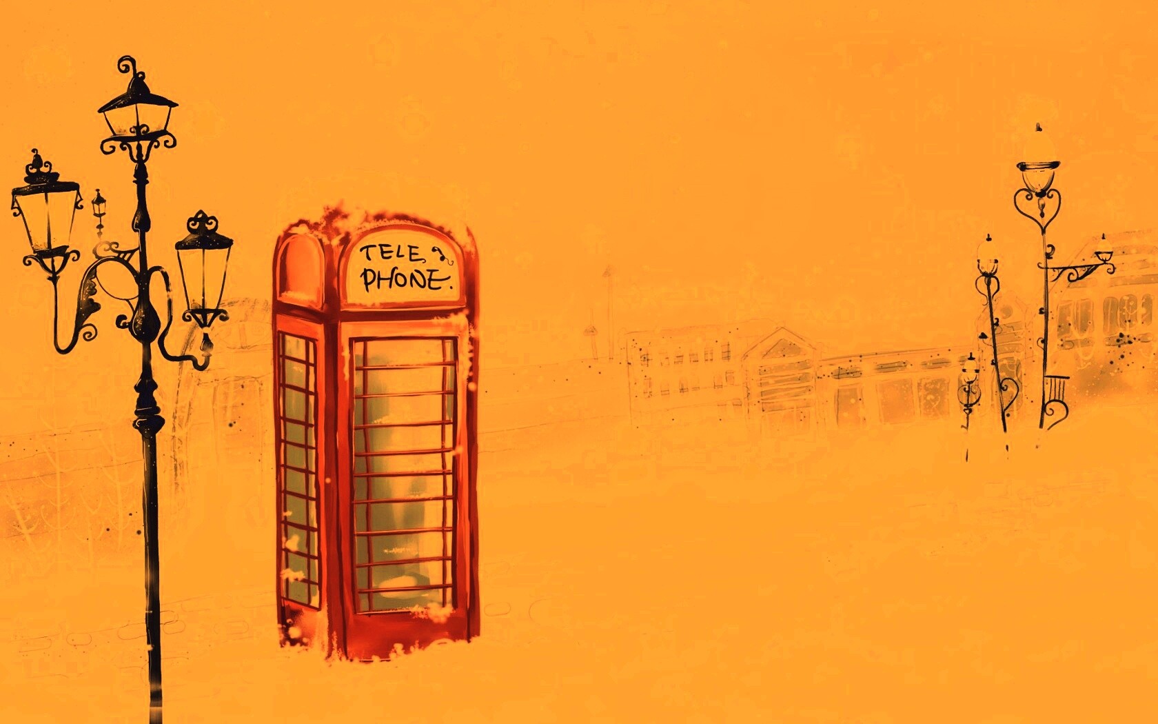 Лондонская телефонная будка обои
