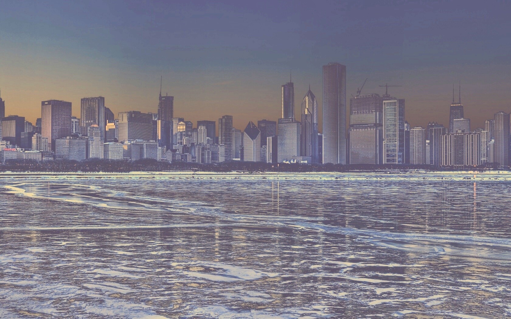 Зима в мегаполисе обои