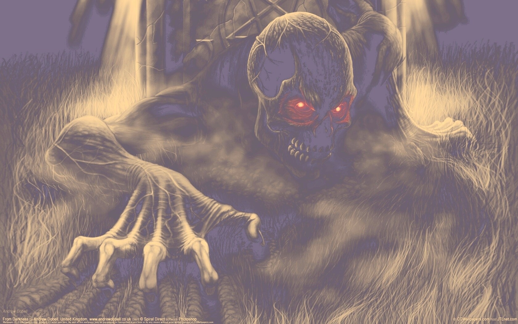 Черный труп вылезает из могилы обои