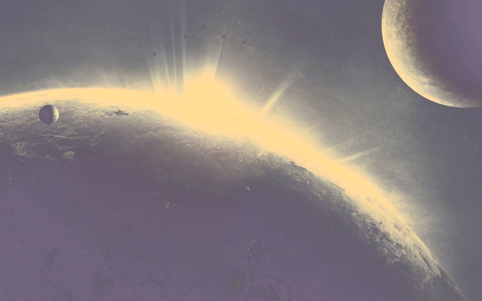 Восход над планетой обои