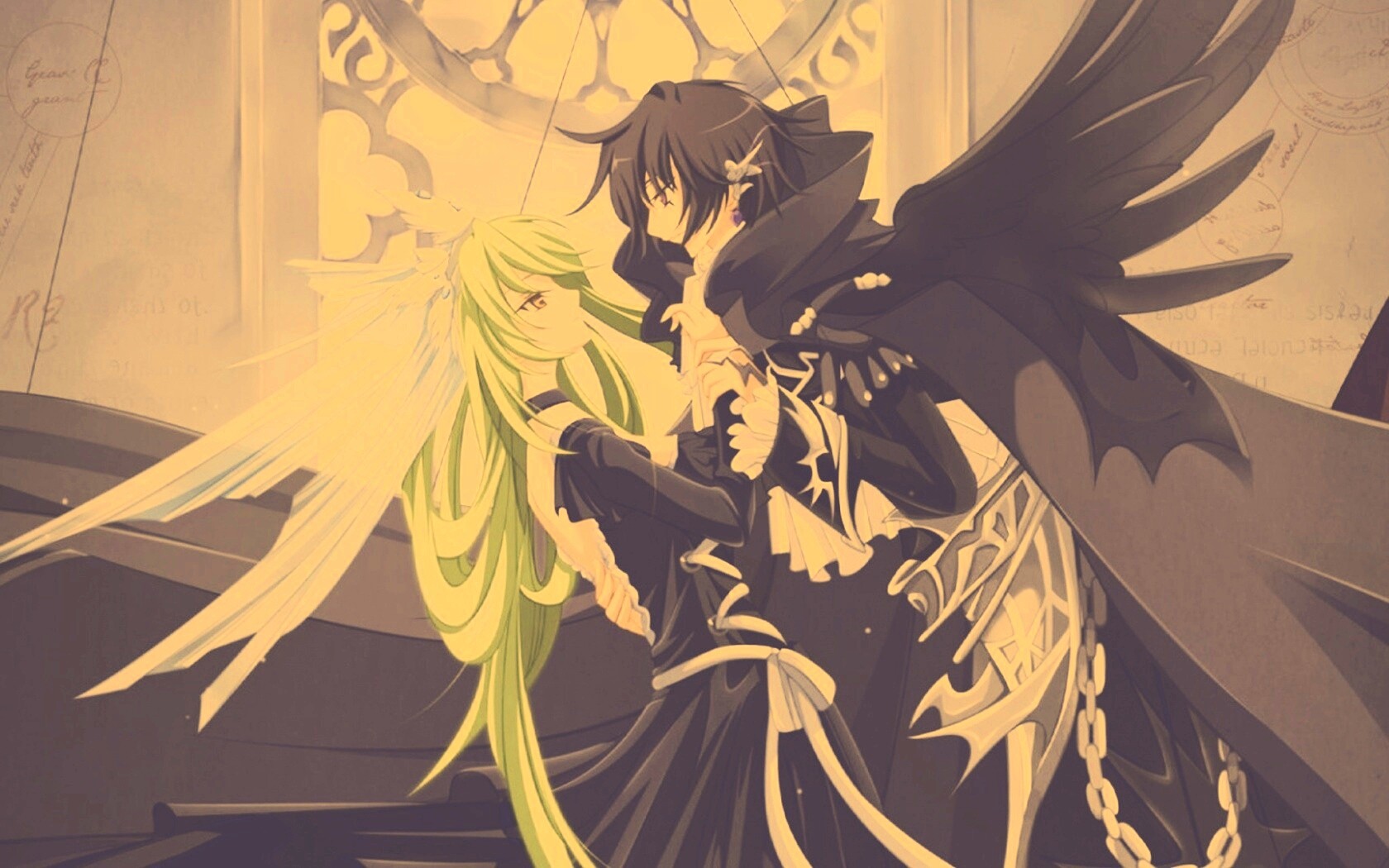 Танец под витражом обои