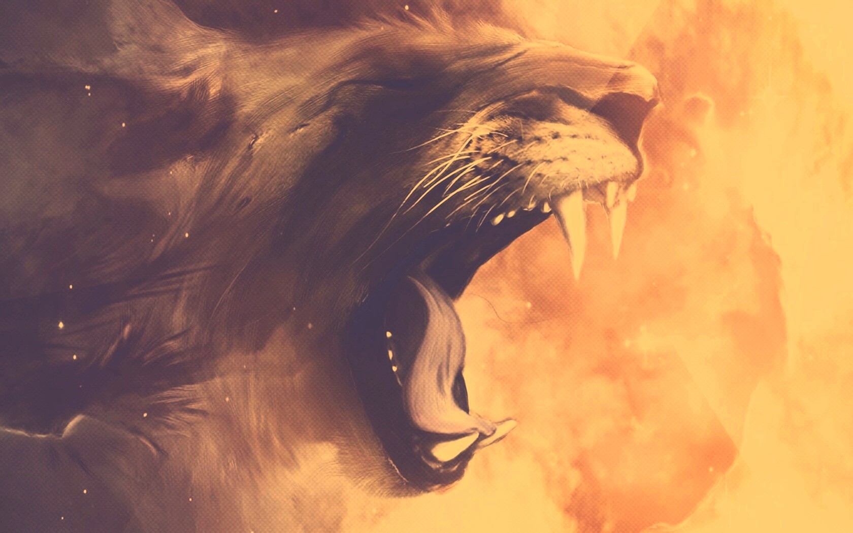 Рычащий лев обои