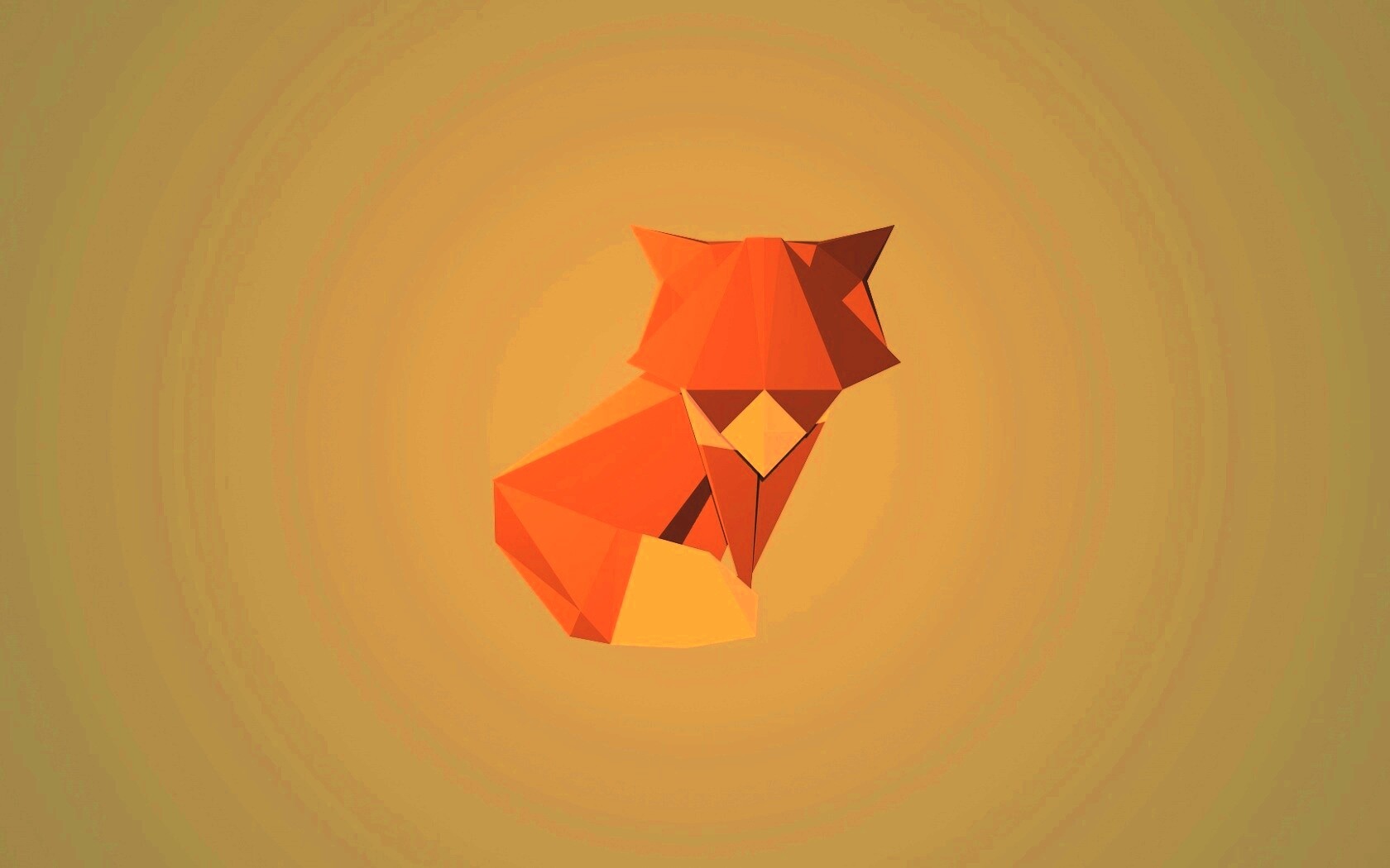Origami fox обои