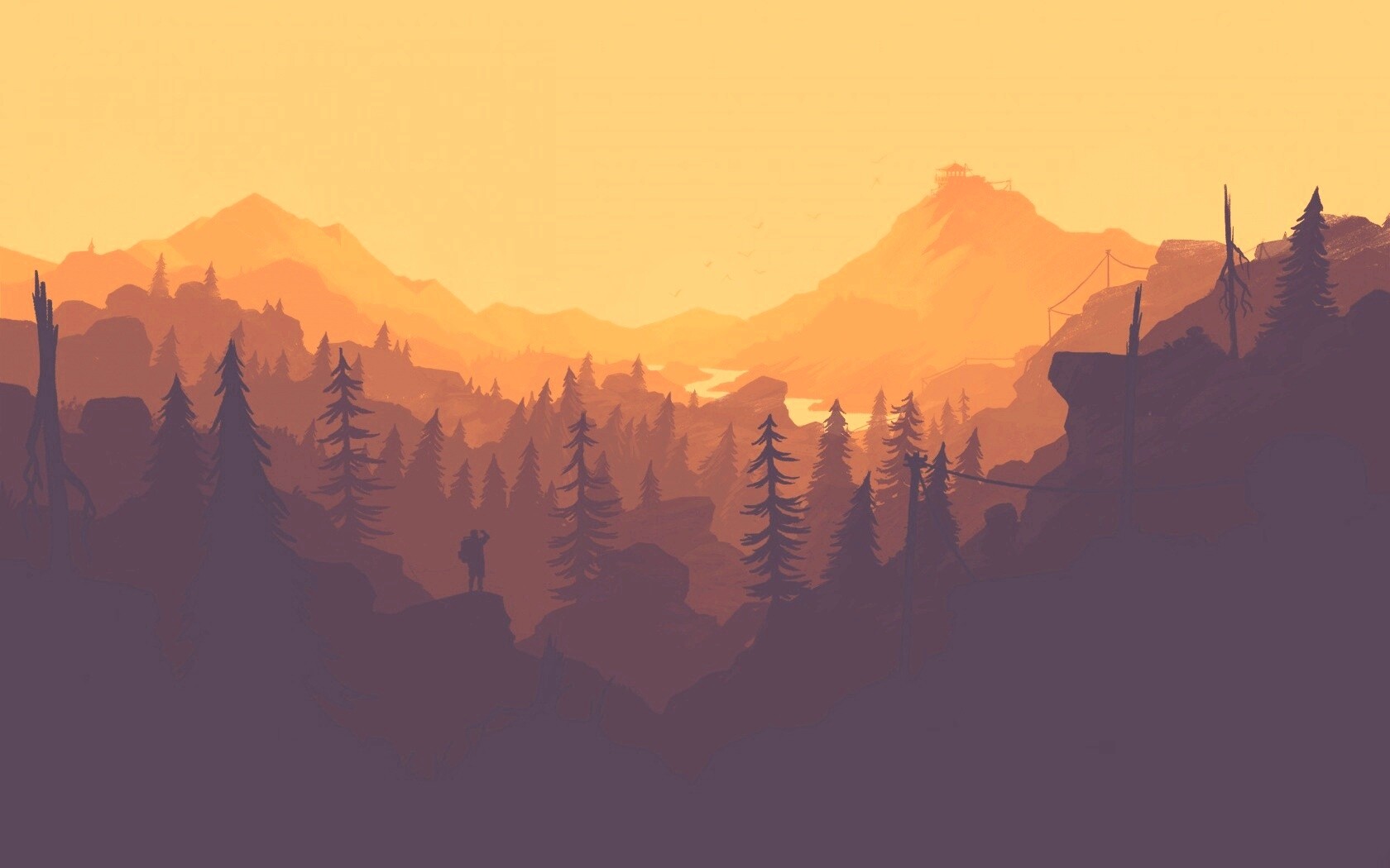 Красный Firewatch обои