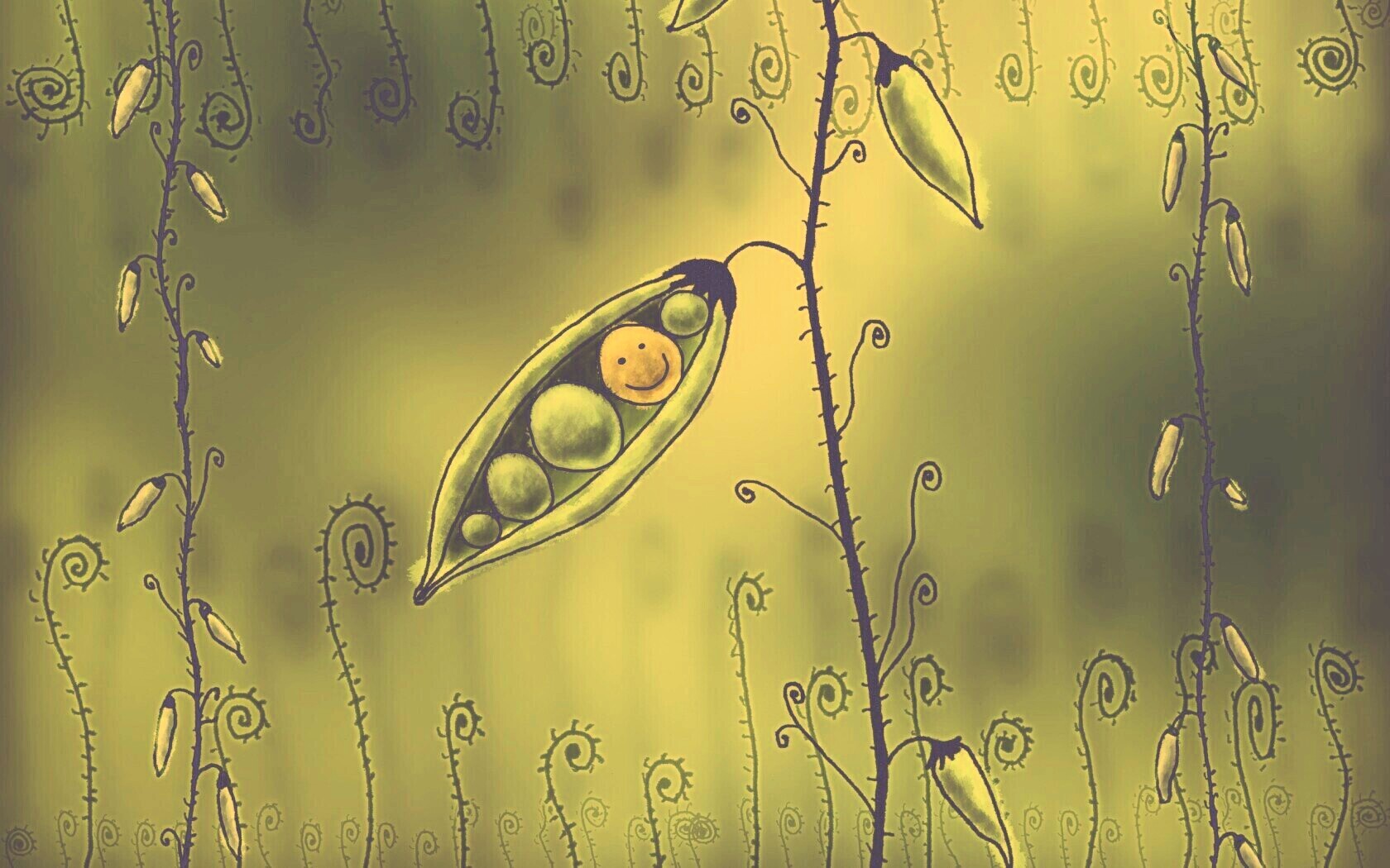 Мультяшная горошина обои