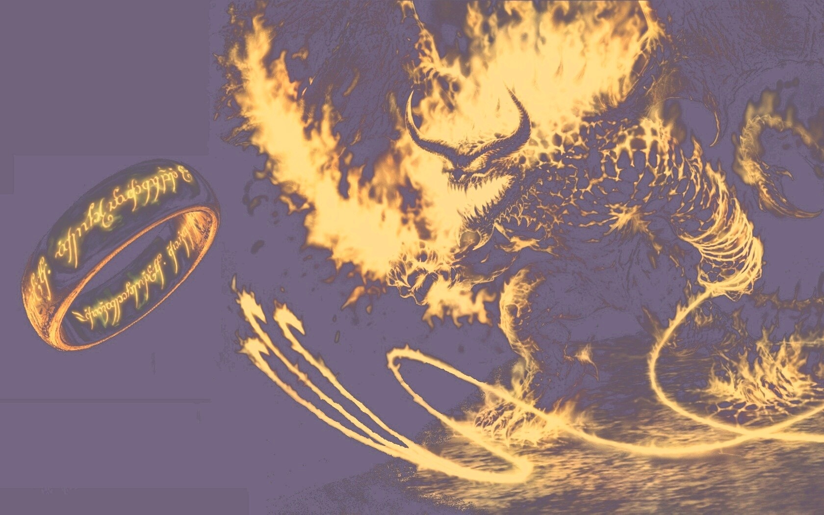 Балрог и Кольцо Всевластия обои