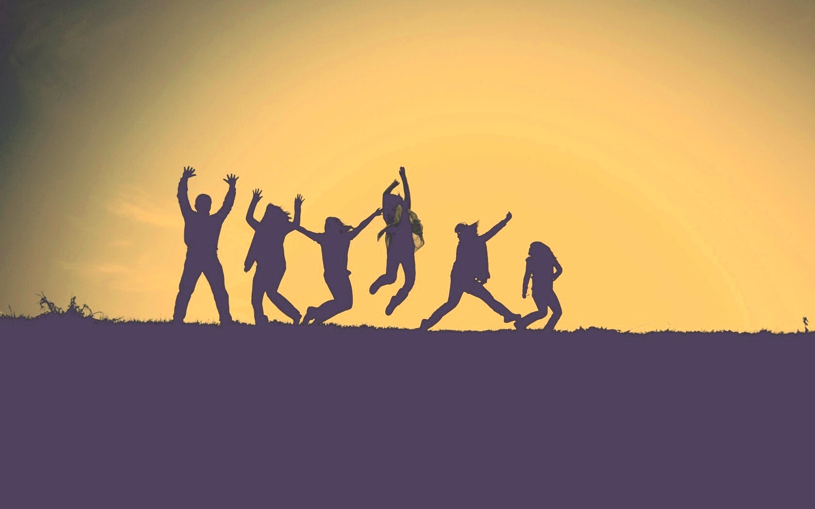 Силуэты людей обои