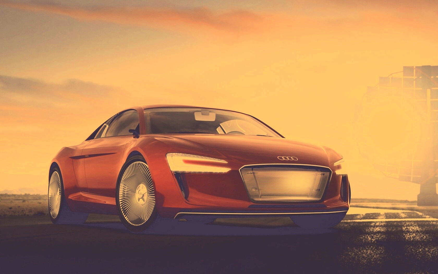 Красный автомобиль Audi обои