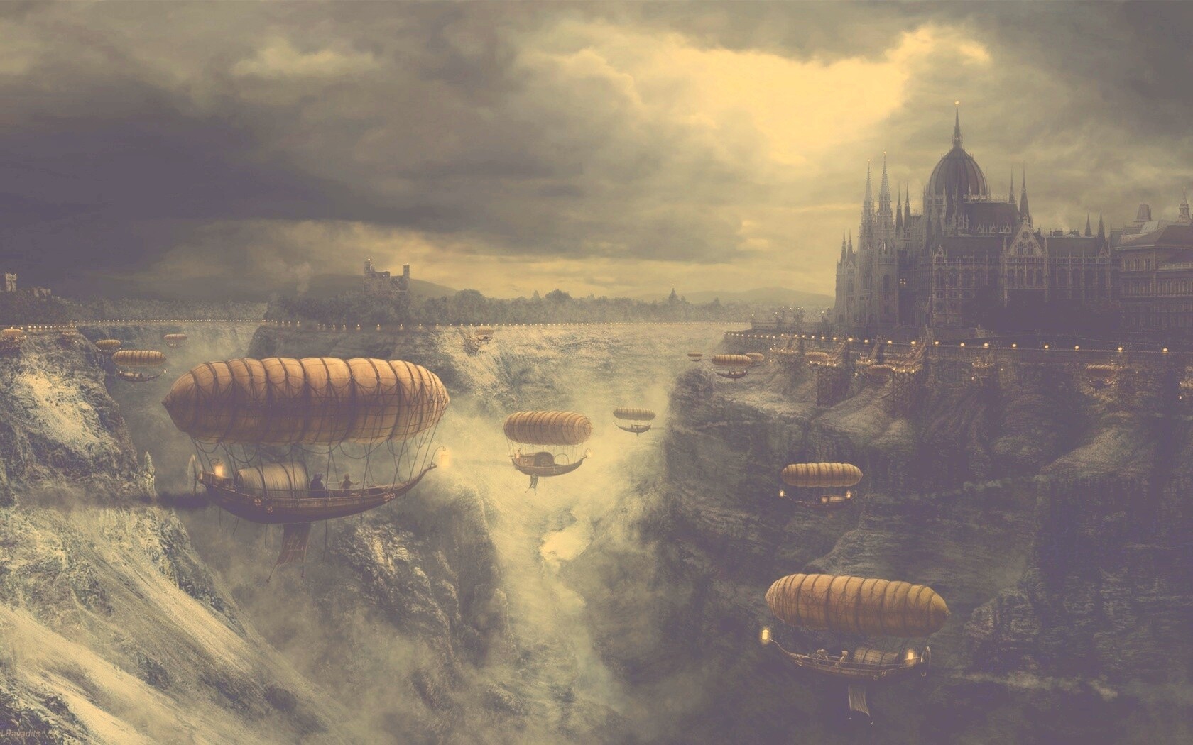 Фентезийный Будапешт обои