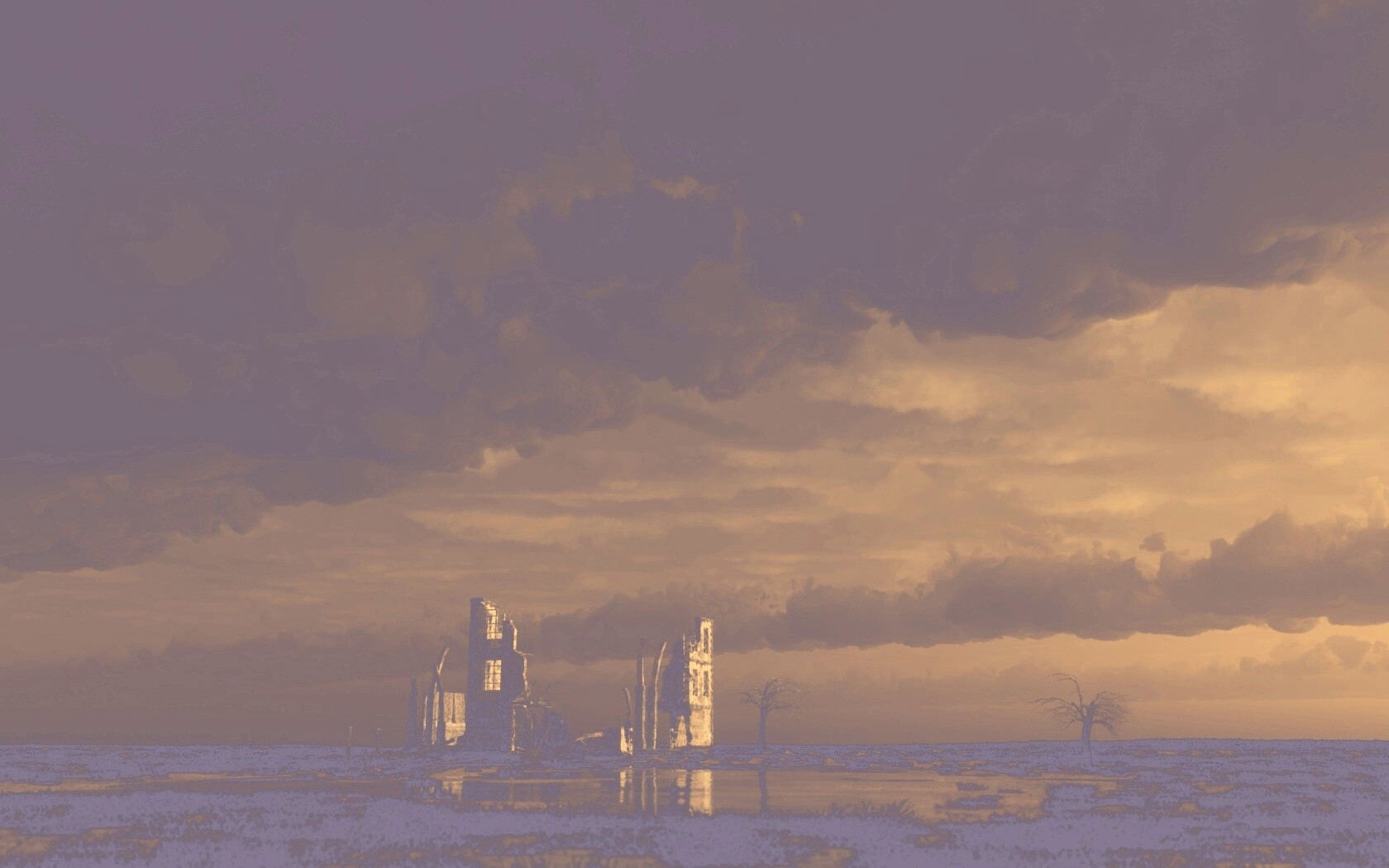 Руины здания обои