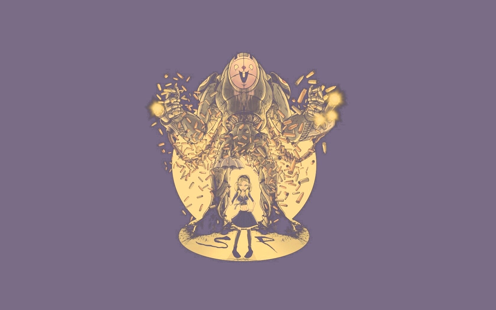 Куколка и боевой робот обои