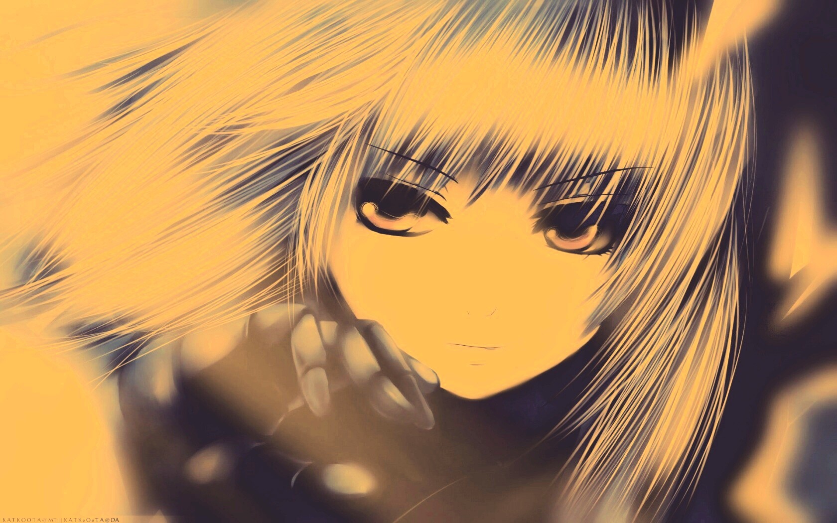 Девушка с голубыми волосами обои