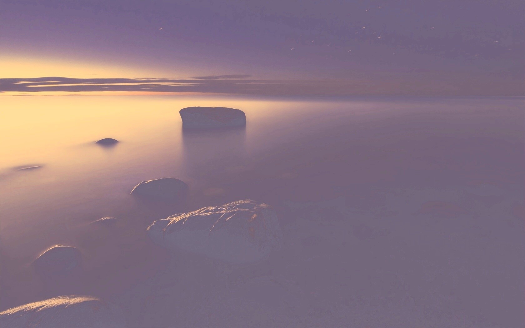 Камни в тумане обои