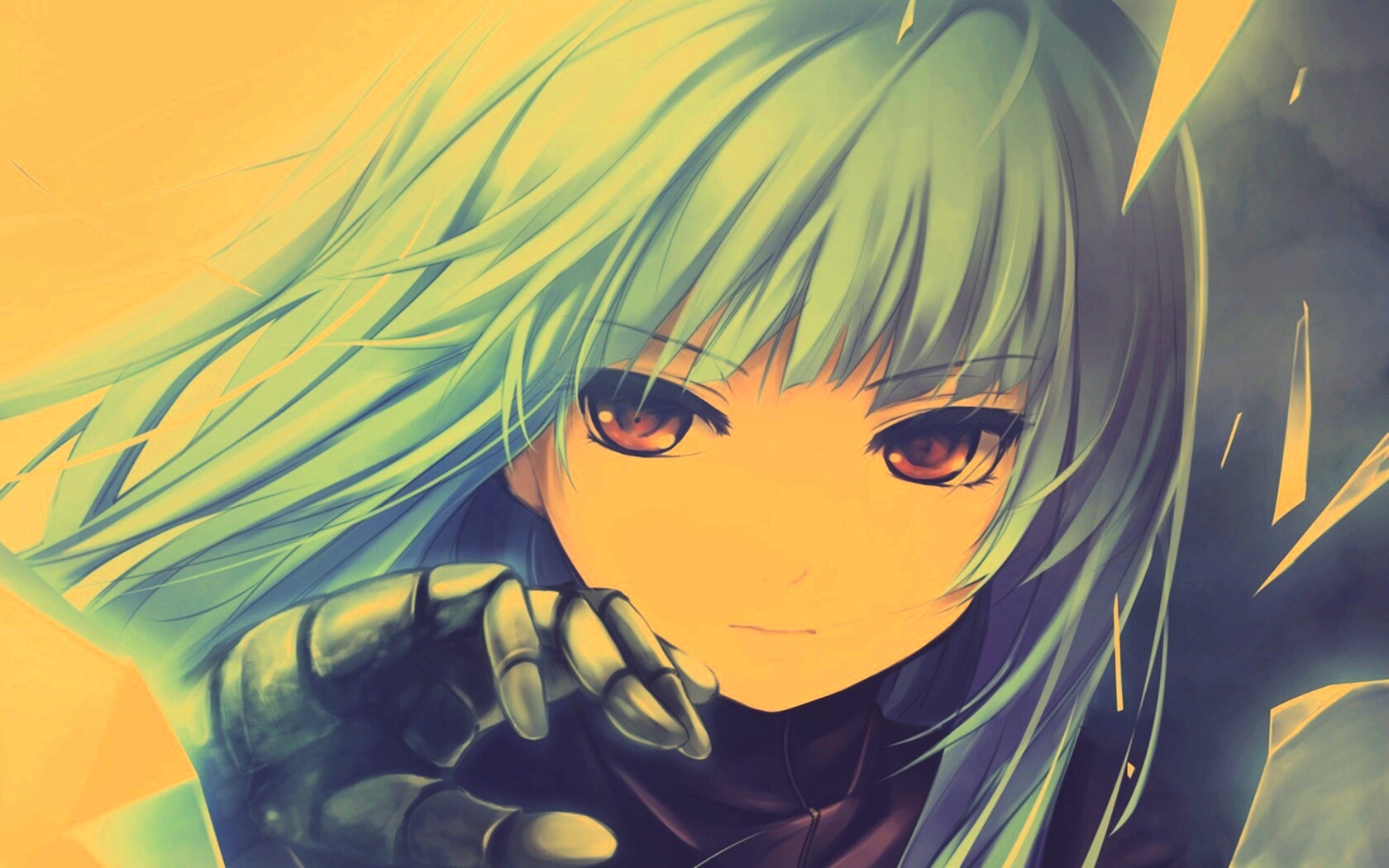 Аниме девушка с голубыми волосами обои