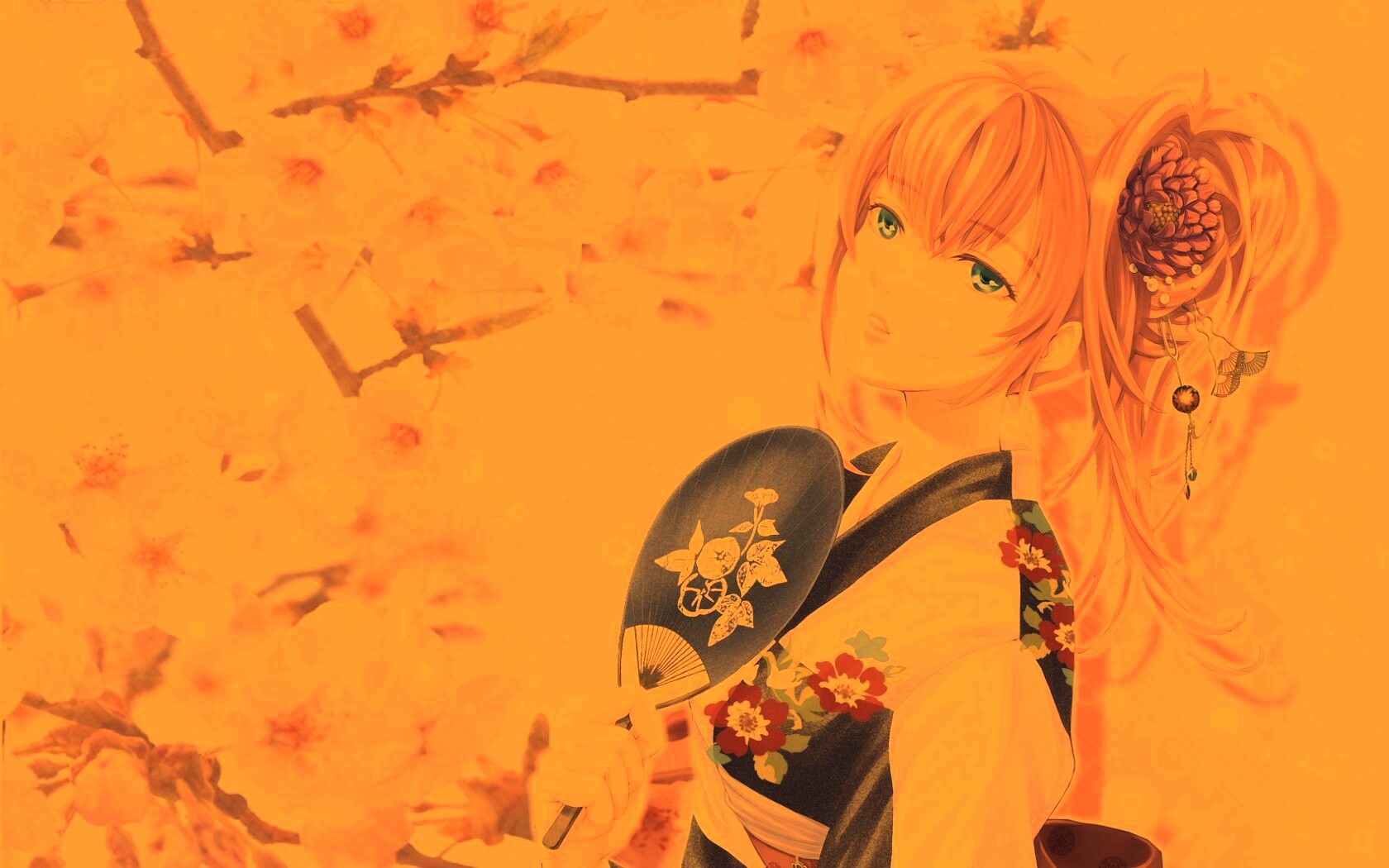 Девушка в кимоно обои