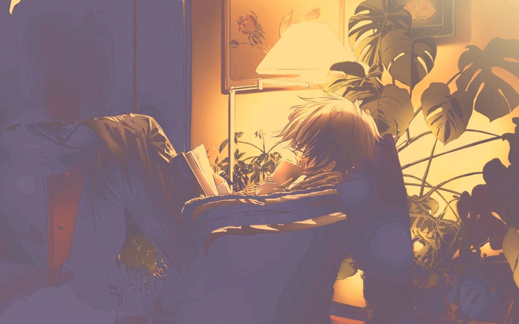 Парень чиатет книгу обои