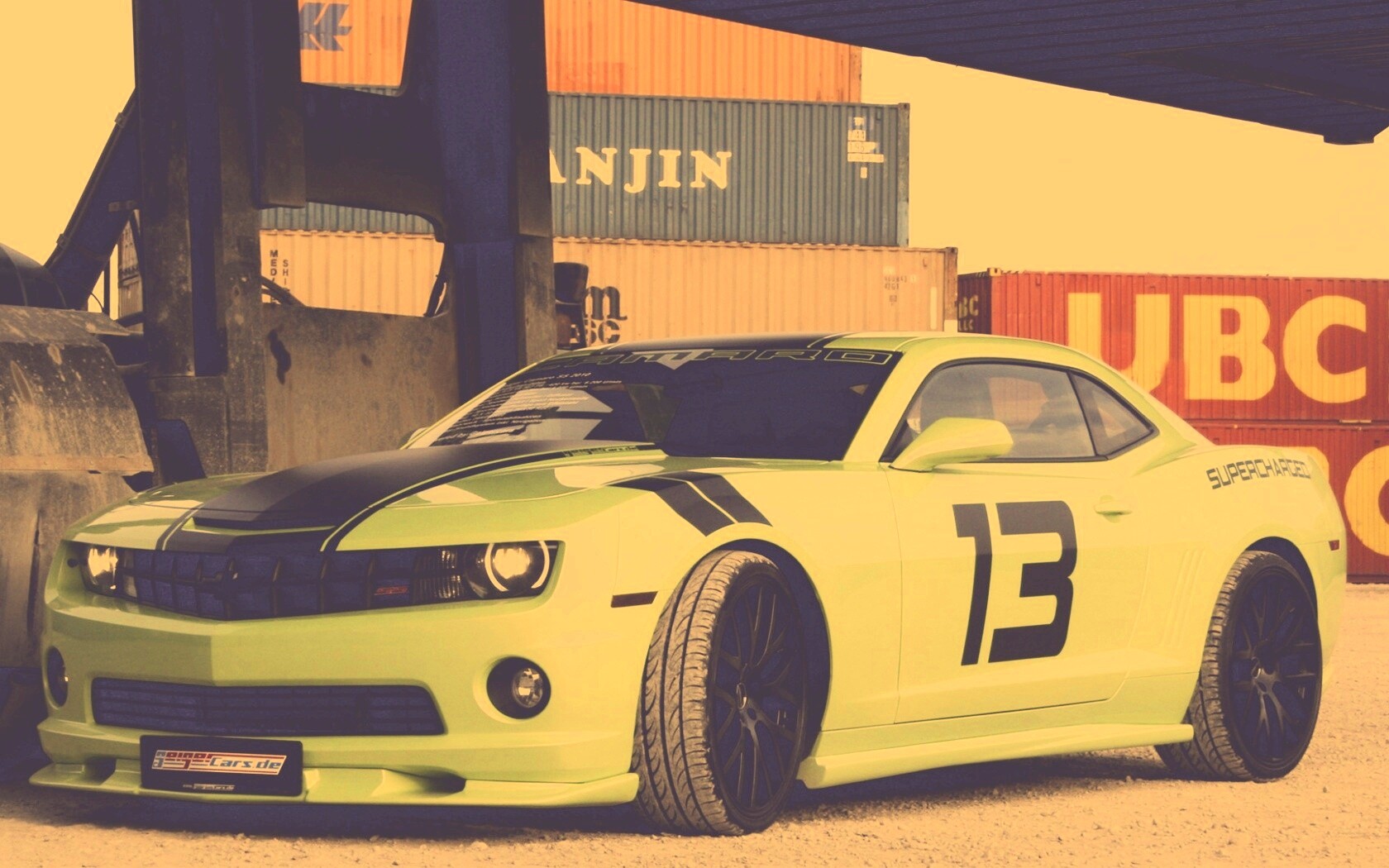 Шевролет камаро зеленый обои