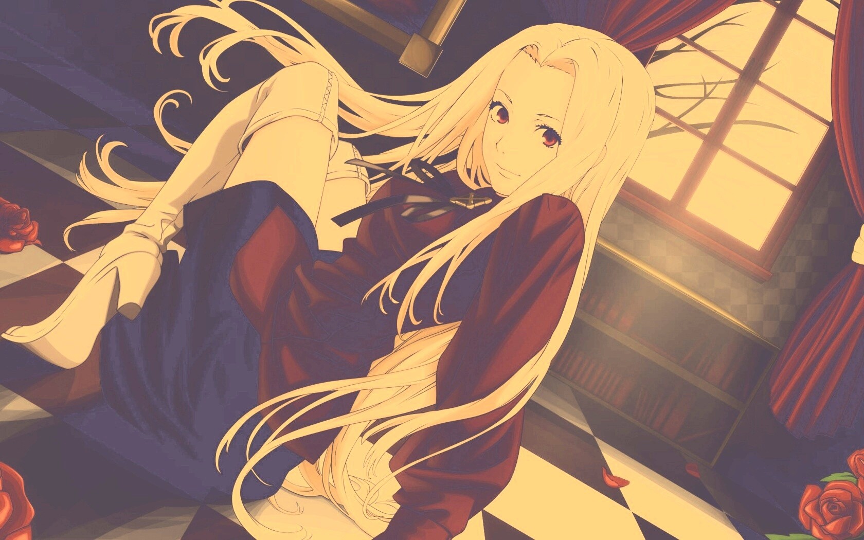 Блондинка в белых сапогах обои