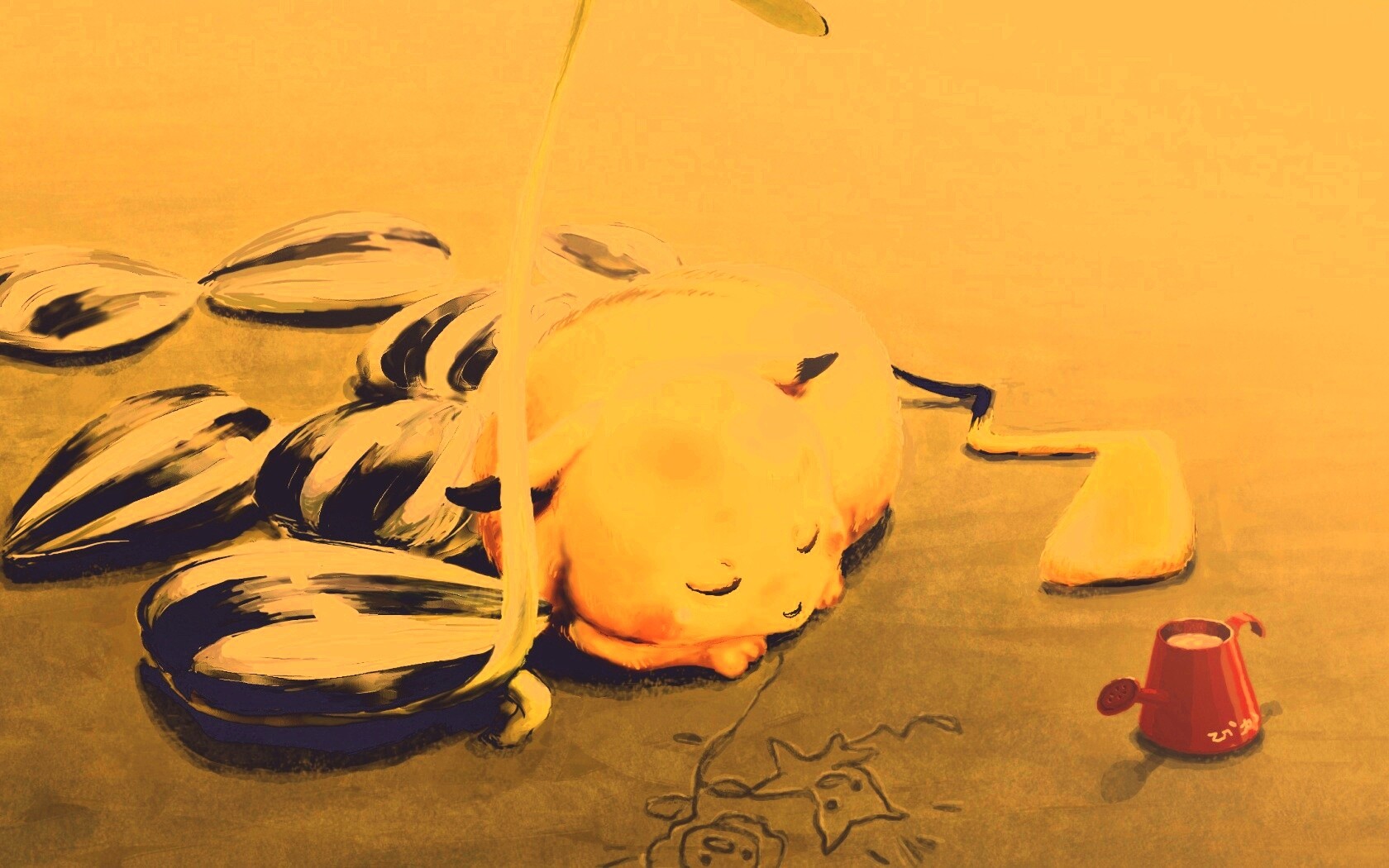 Пикачу отдыхает обои