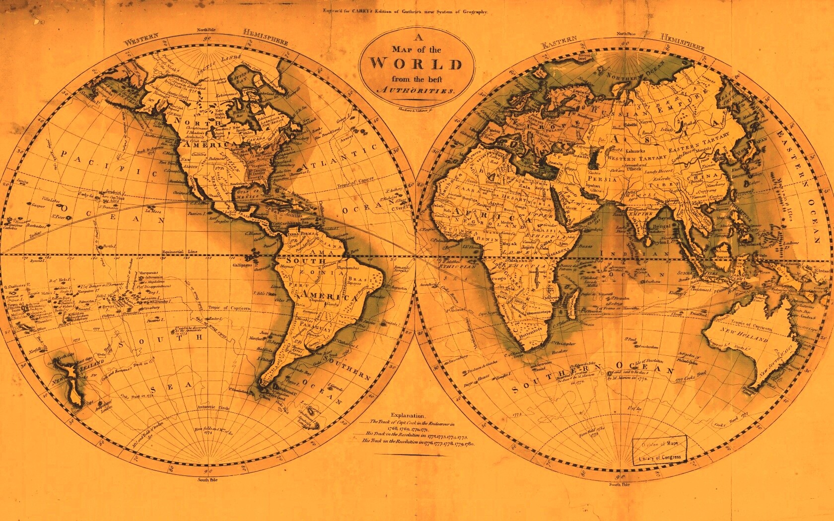 Старинная карта мира обои