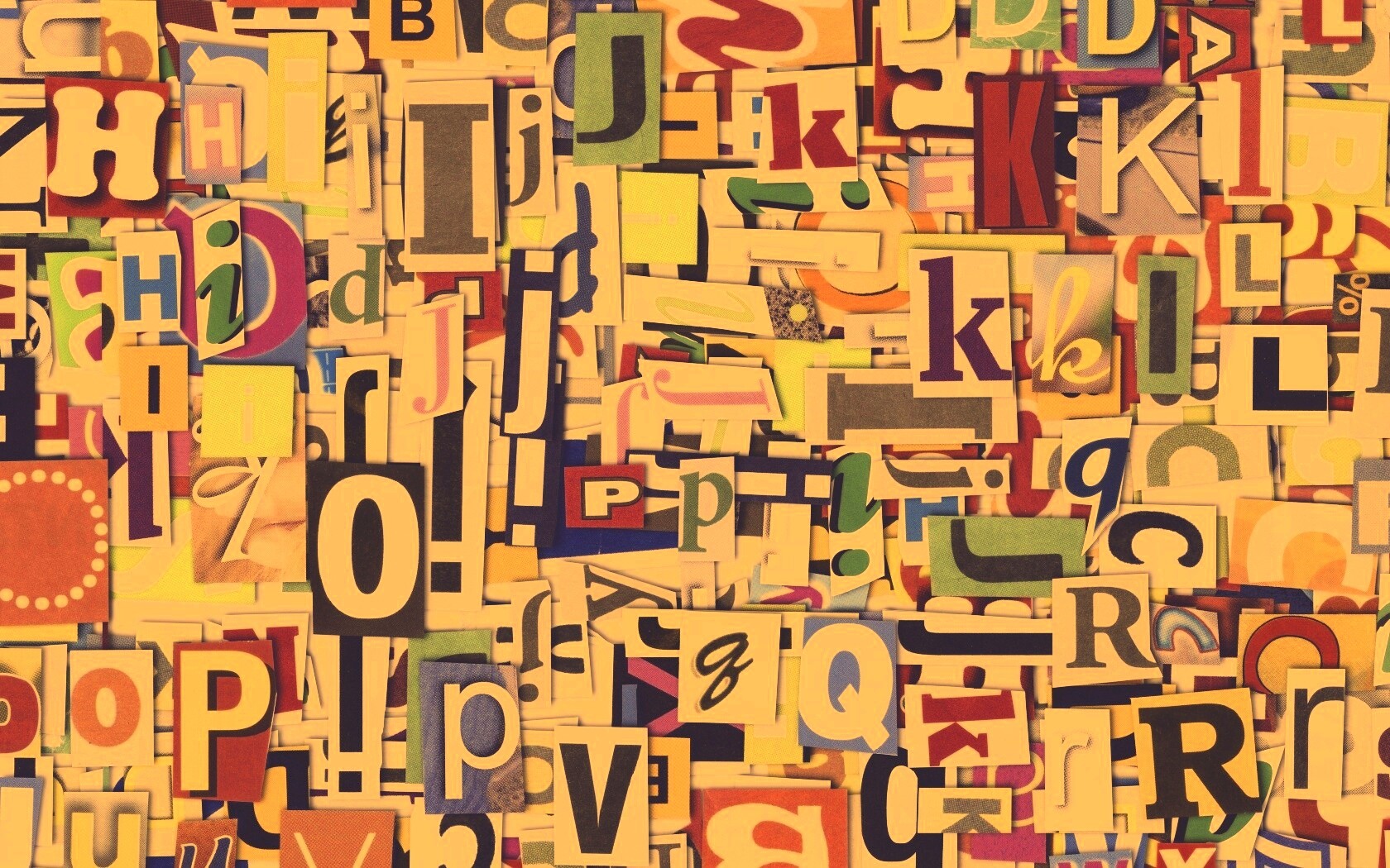 Буквы вырезанные из журналов обои