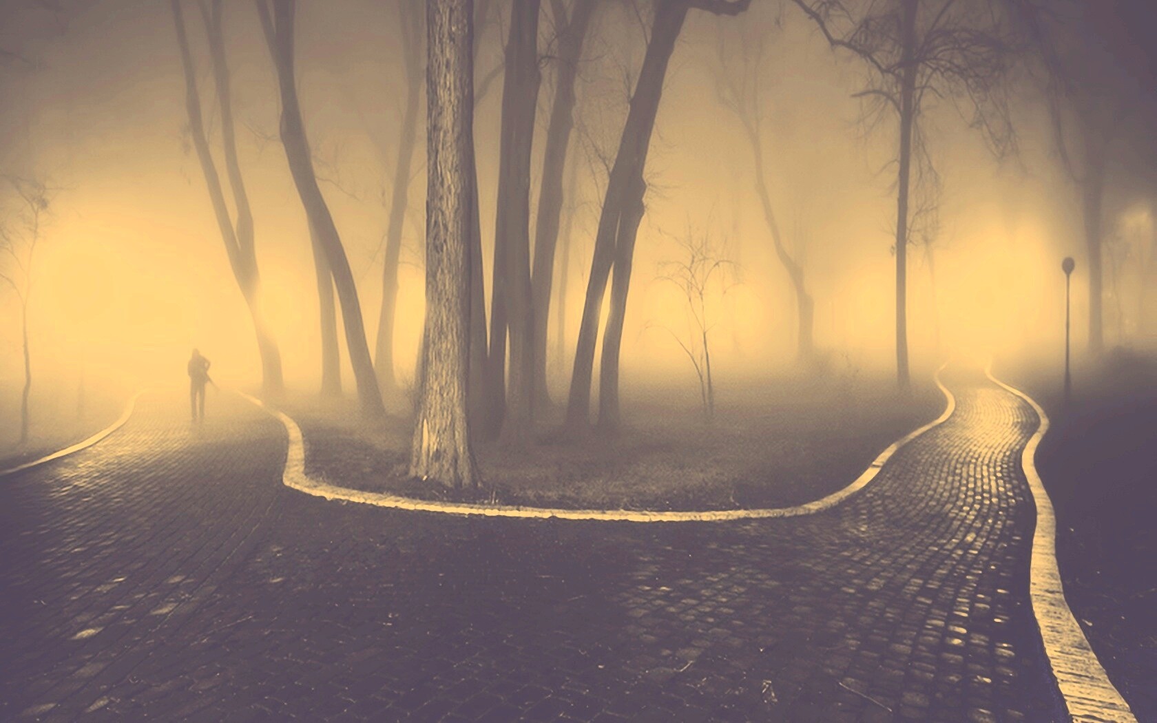 Пустынный лабиринт парковых дорожек обои