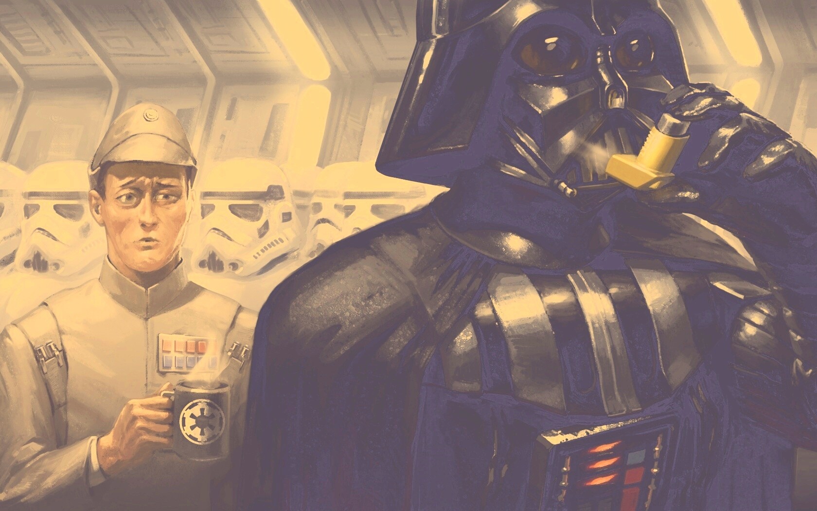 Дарт Вейдер с ингалятором обои