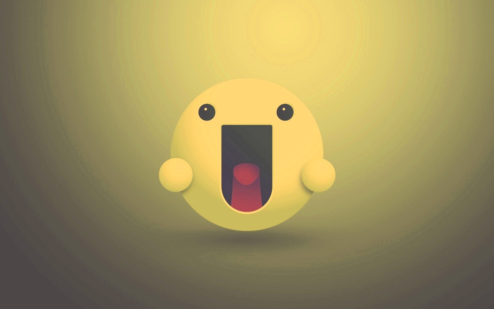 Веселый зеленый смайлик обои