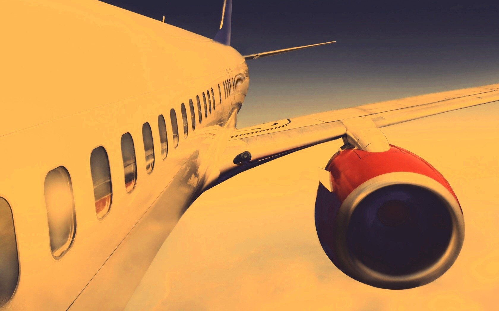 Вид на борт самолёта обои