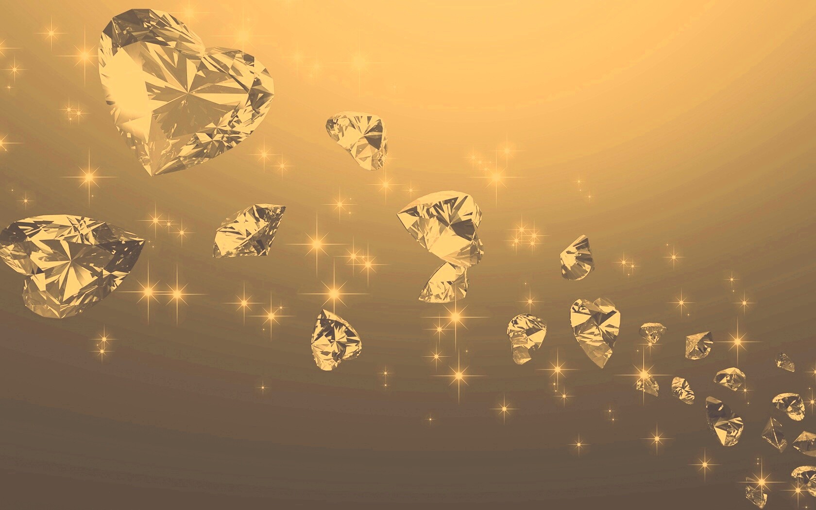 Бриллиантовые сердца обои