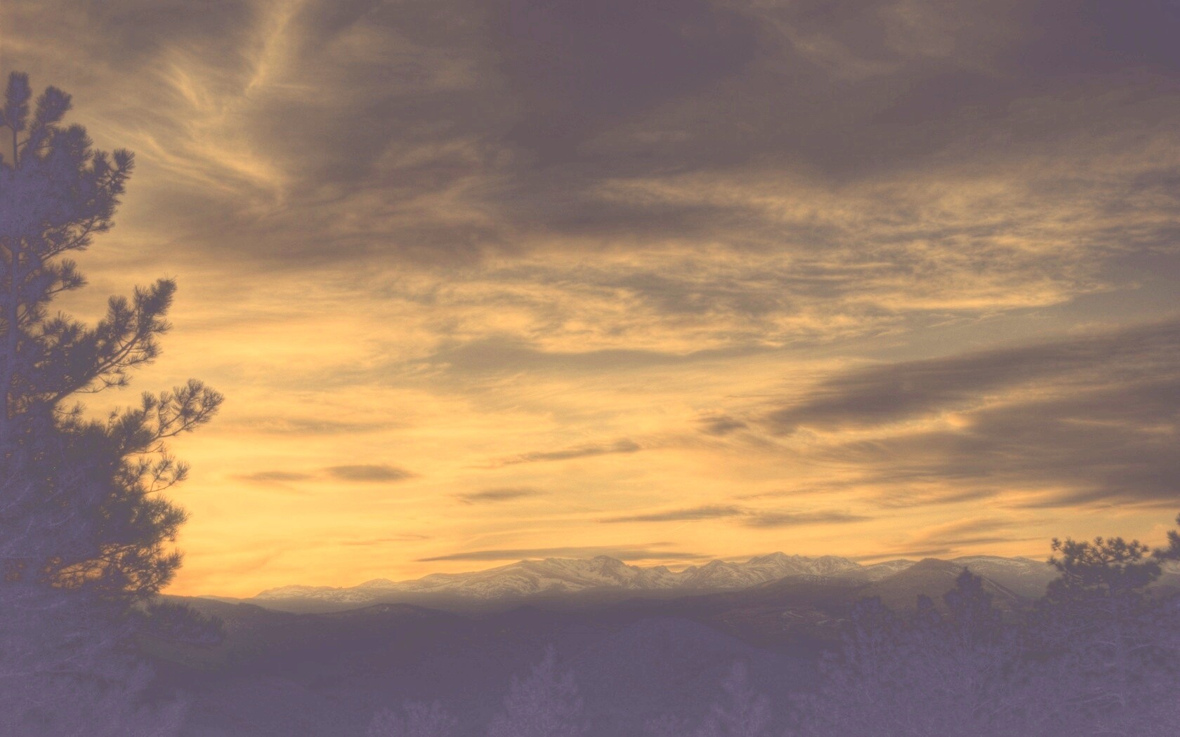 Горный закат обои