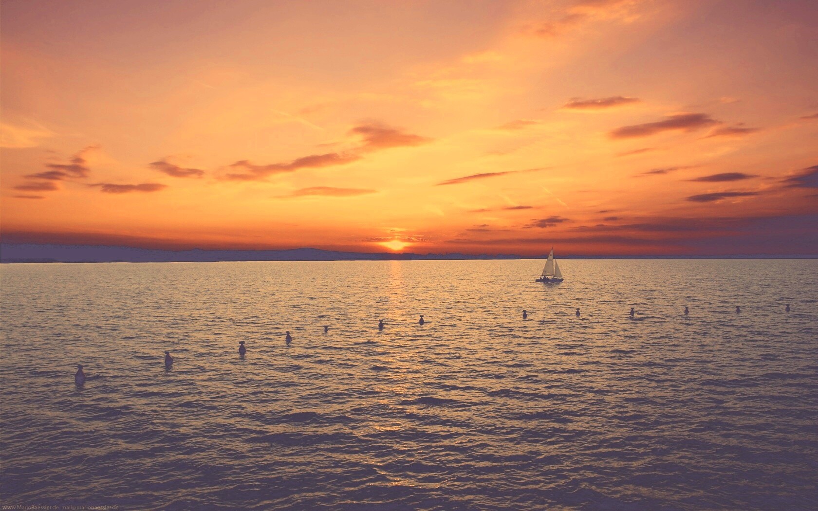 Морской закат обои