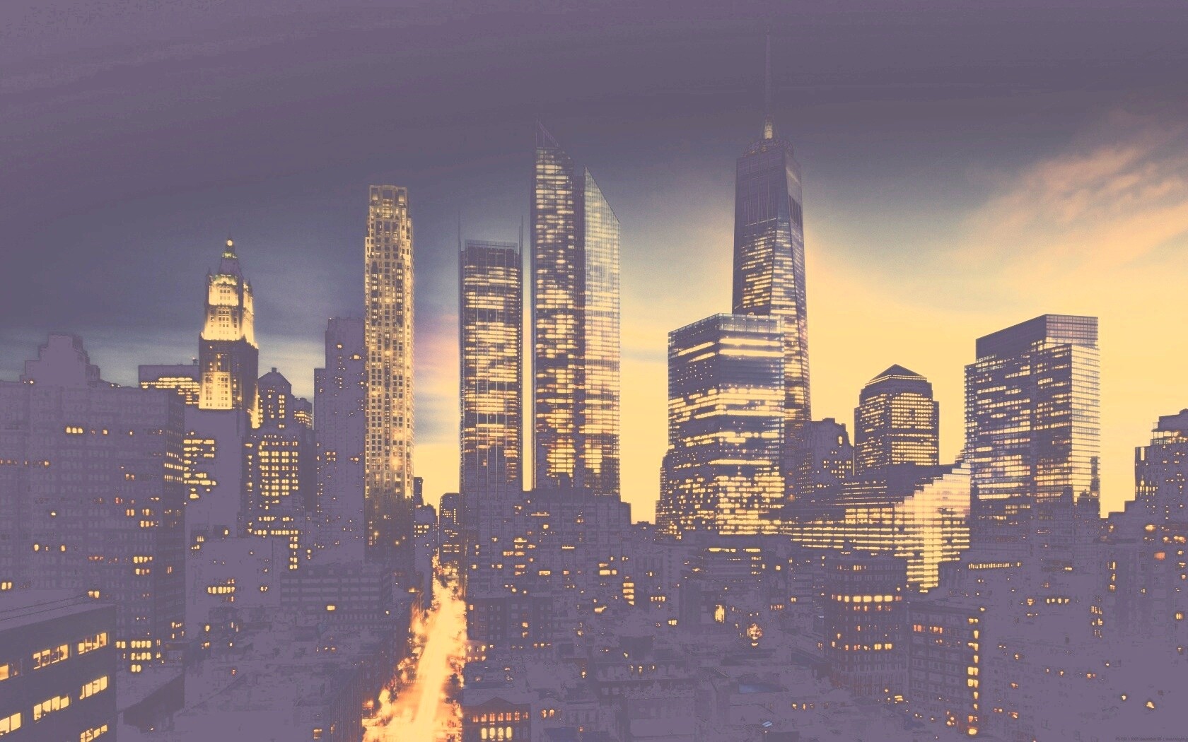 Ночной город обои