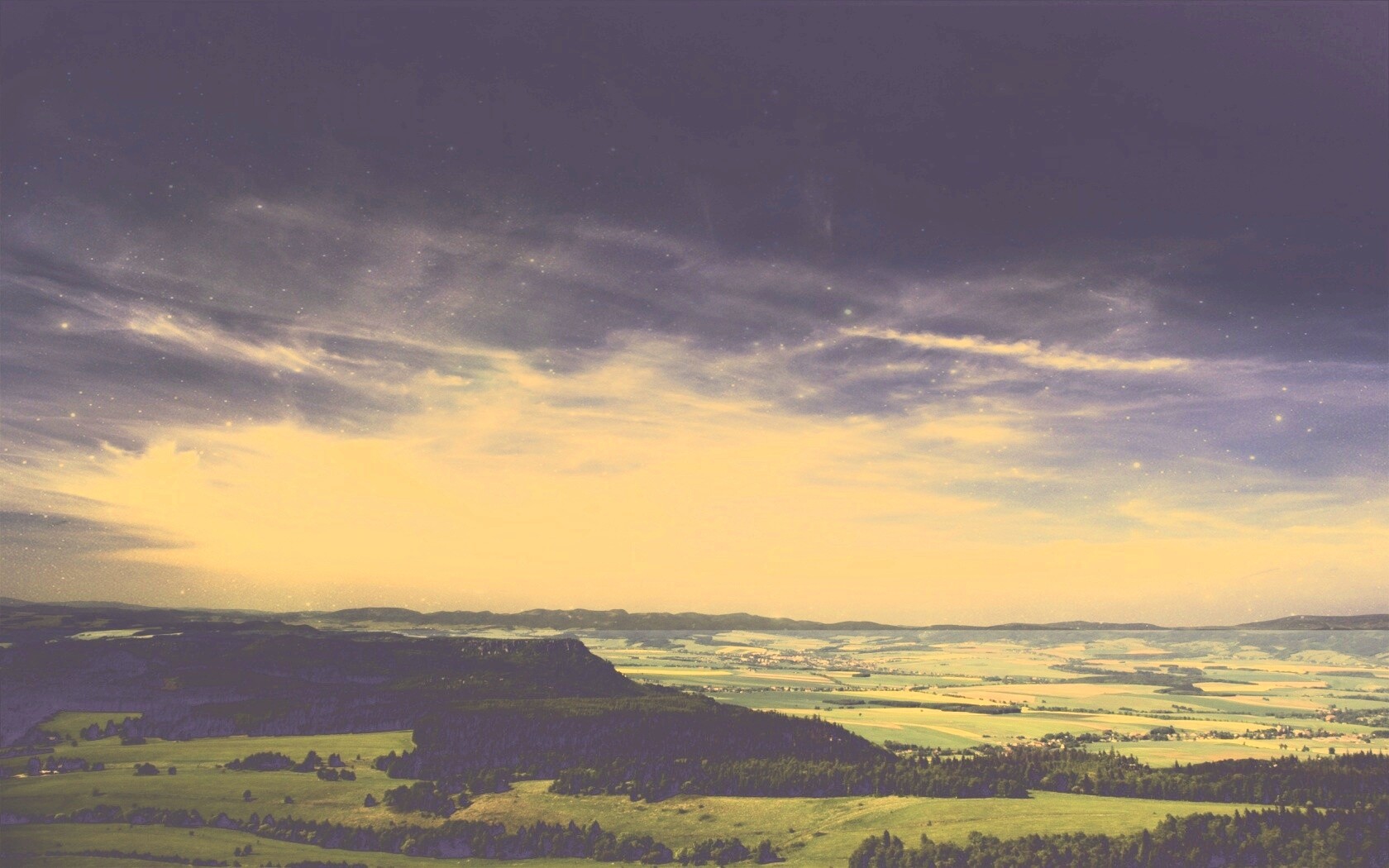 Вид на равнину обои