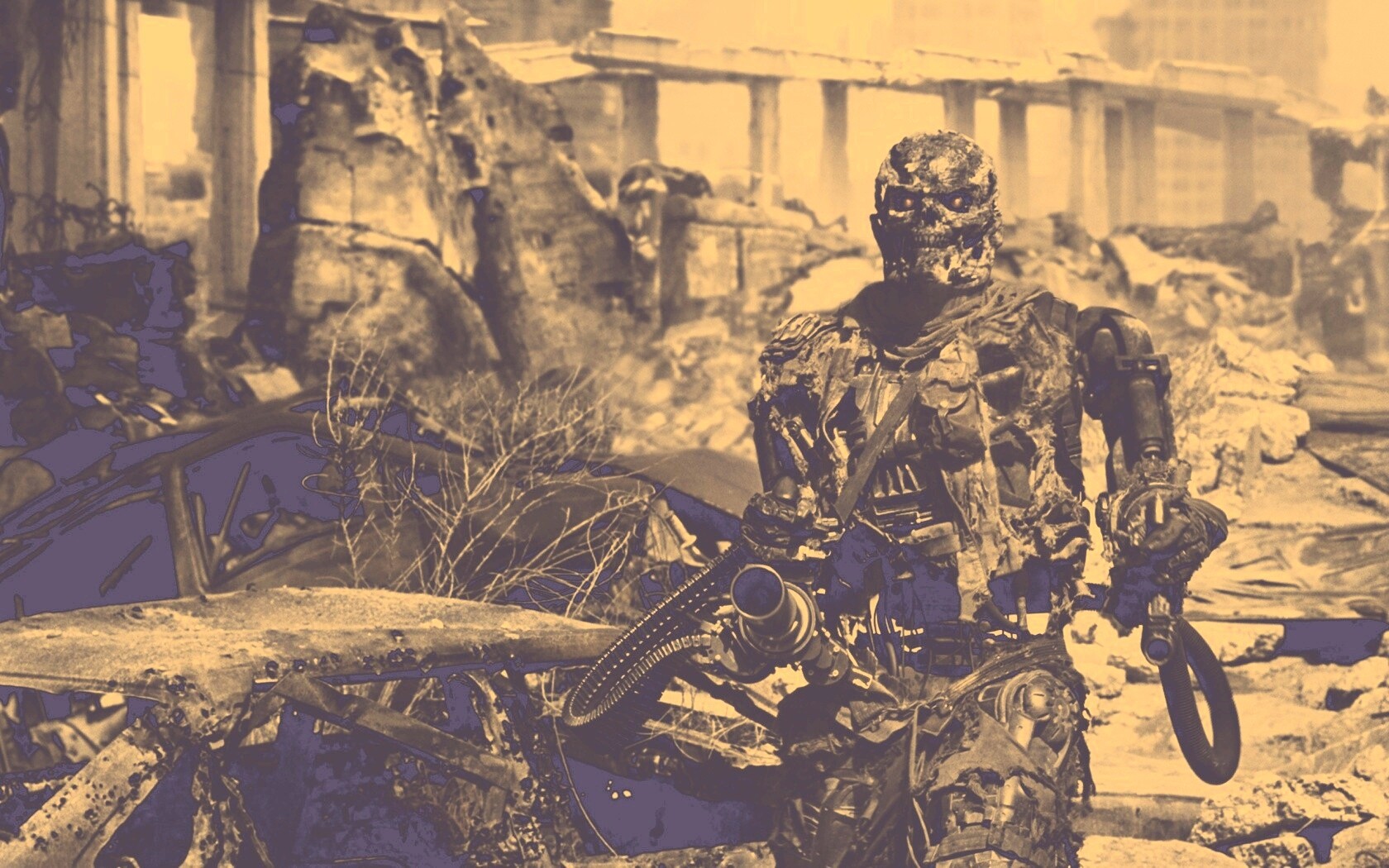 Терминатор на развалинах обои