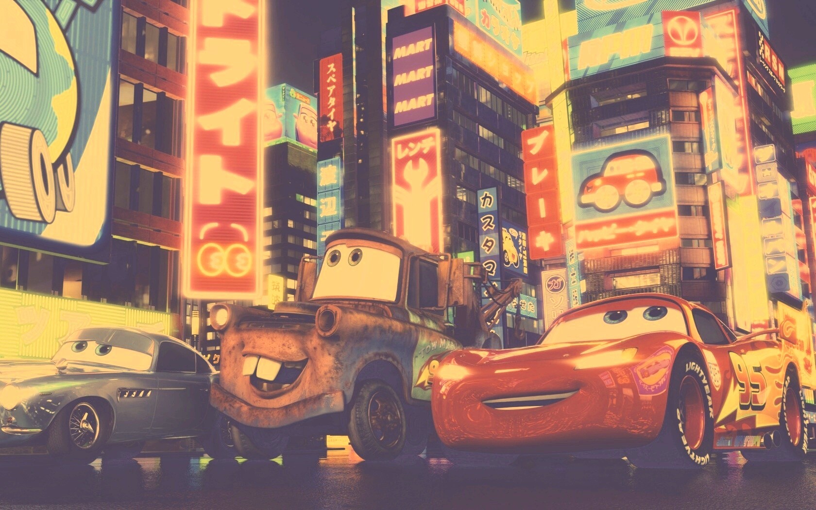 Тачки в большом городе обои