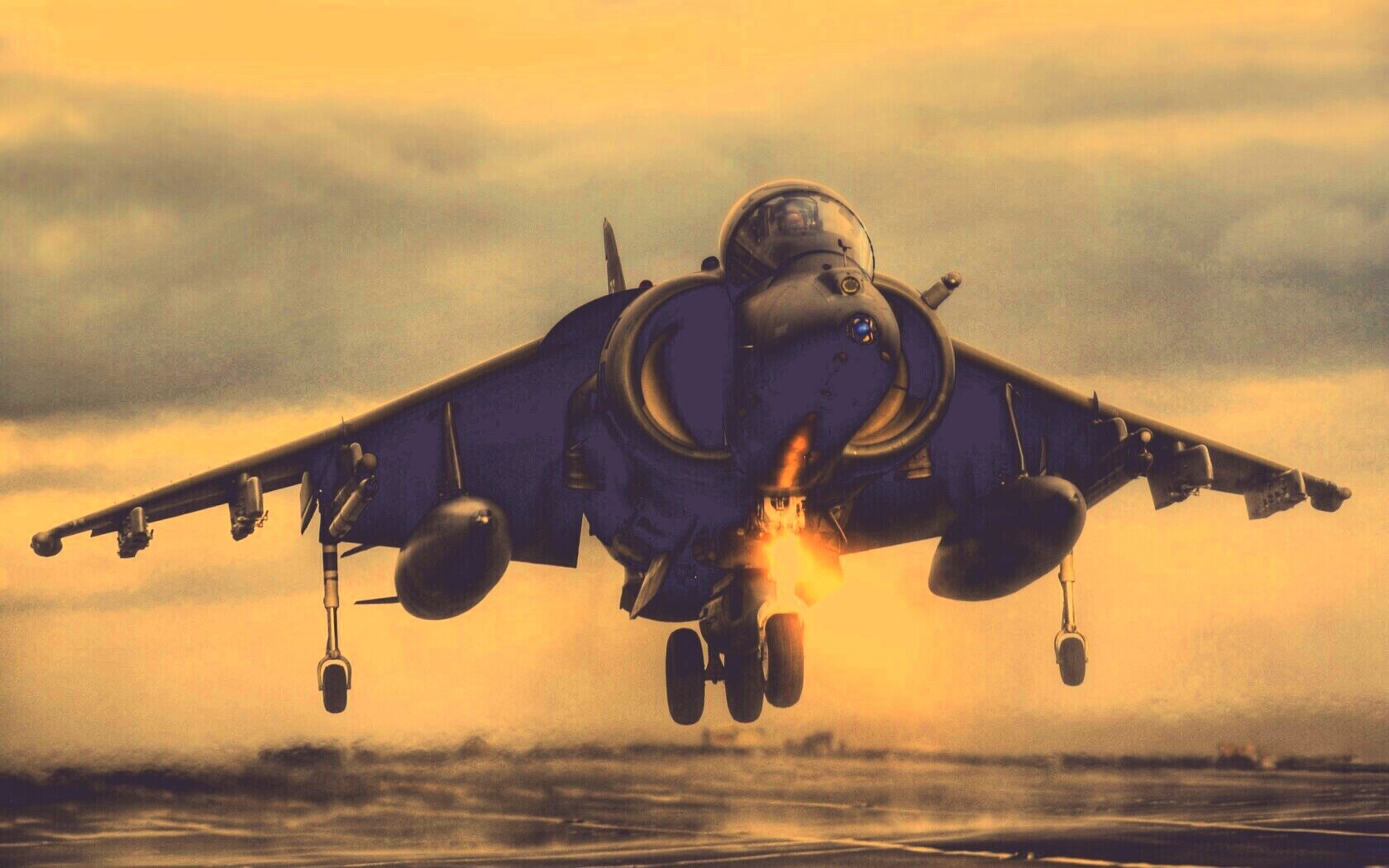 Истребитель на взлете обои