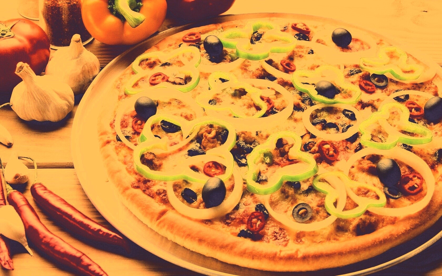 Пицца с паприкой обои