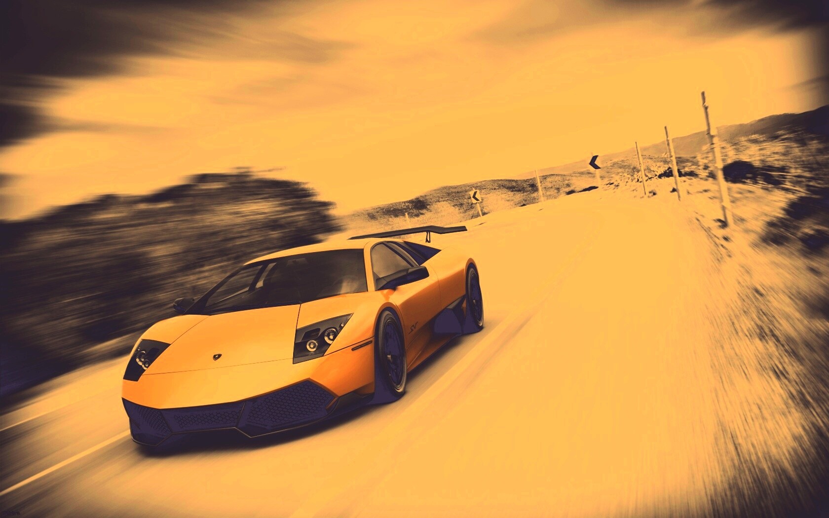 Желтая Ламборджини обои