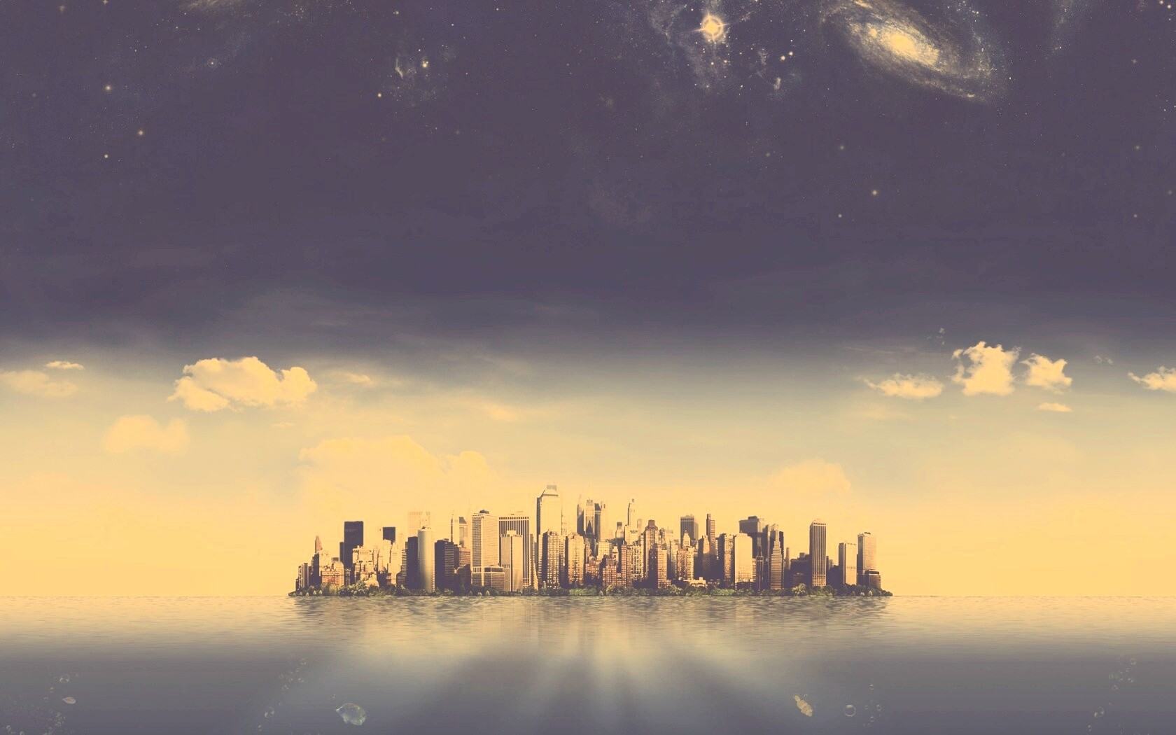 Город на острове обои