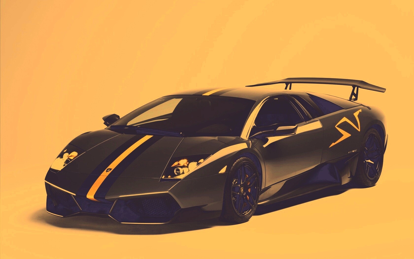 Черная Ламборджини обои