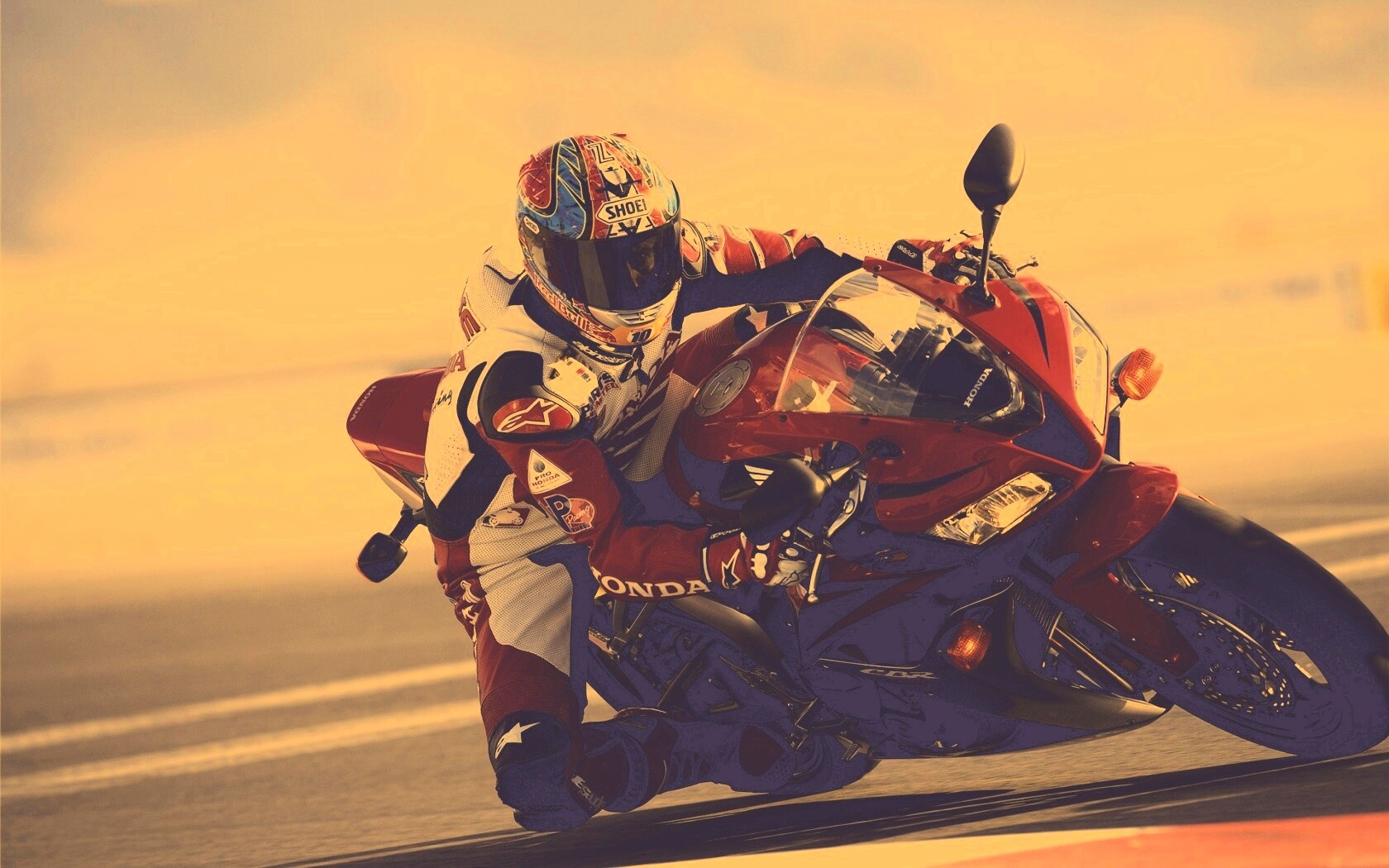 Мотоциклист на Хонде обои